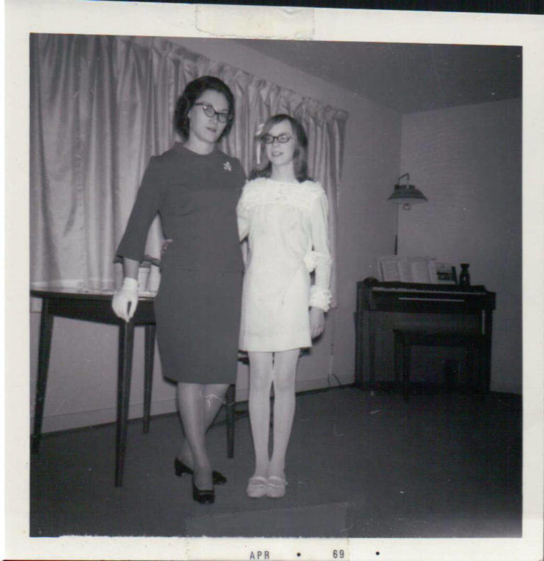 1969 Cindy going to Sweethearts Dance, 6th grade